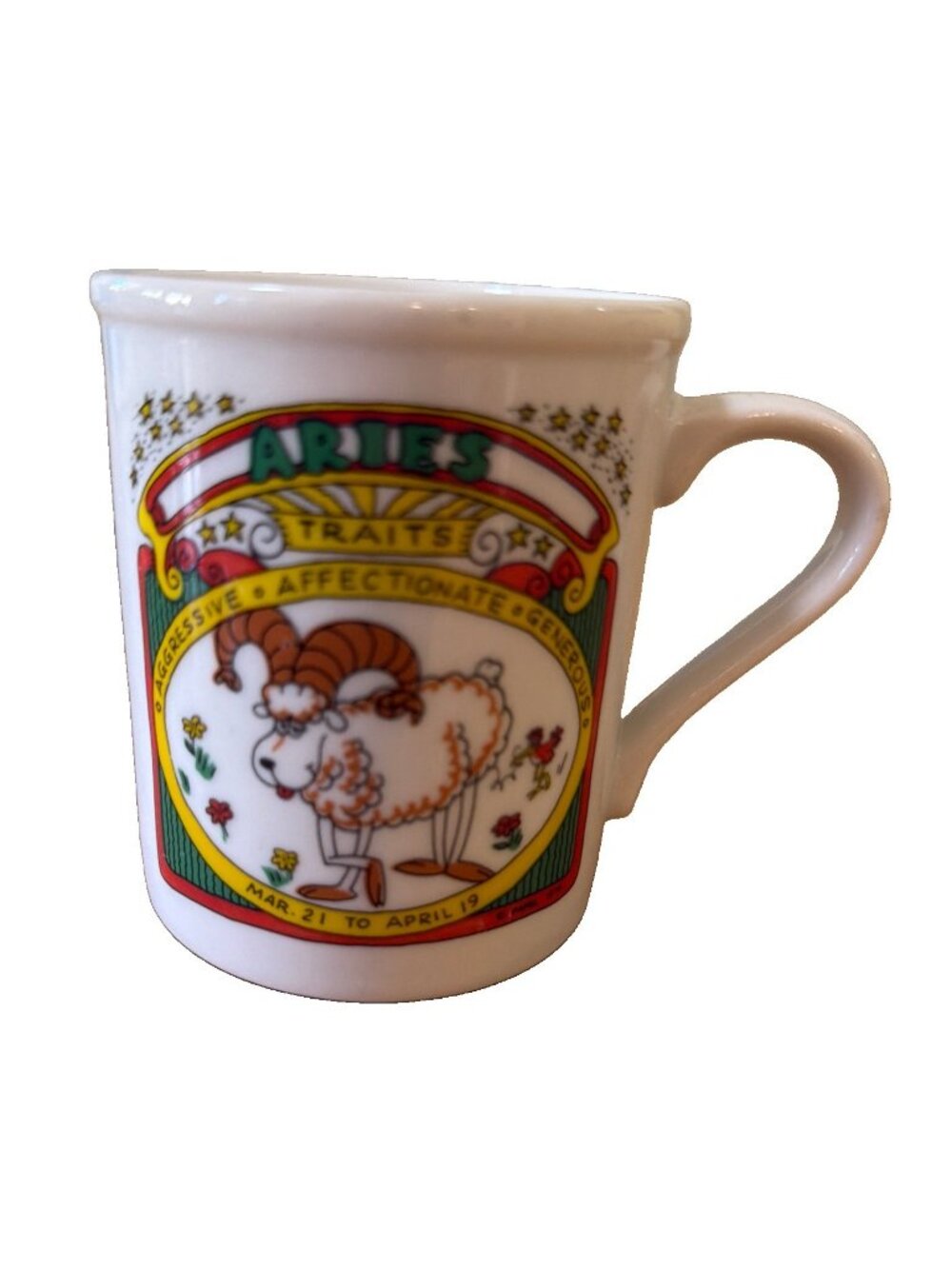 Aries Mug Zodiac Horoscope Vintage